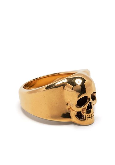 ALEXANDER MCQUEEN Anello Con Sigillo Skull in Oro Anticato - ALEXANDER MCQUEEN