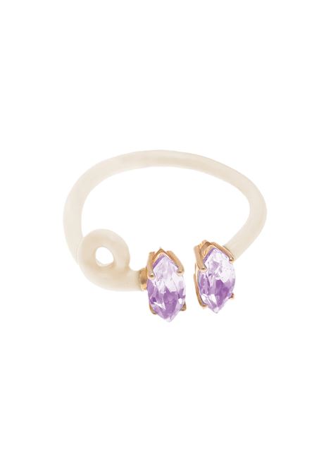 BEA BONGIASCA Anello Double B Vine Panna - BEA BONGIASCA