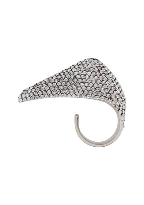 ALEXANDER MCQUEEN Anello Jewelled Artiglio in Argento Anticato - ALEXANDER MCQUEEN