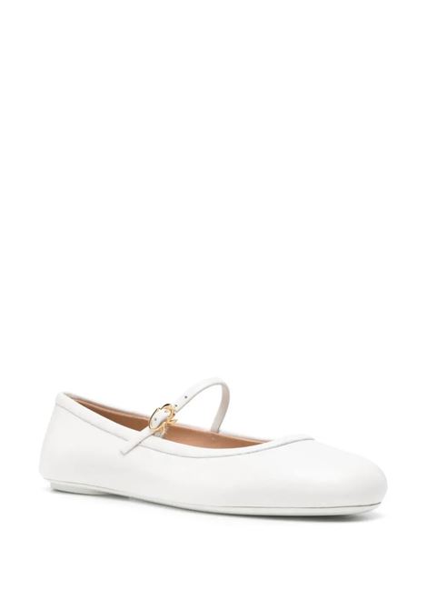 GIANVITO ROSSI Ballerine Flat Carla In Nappa Bianca - GIANVITO ROSSI