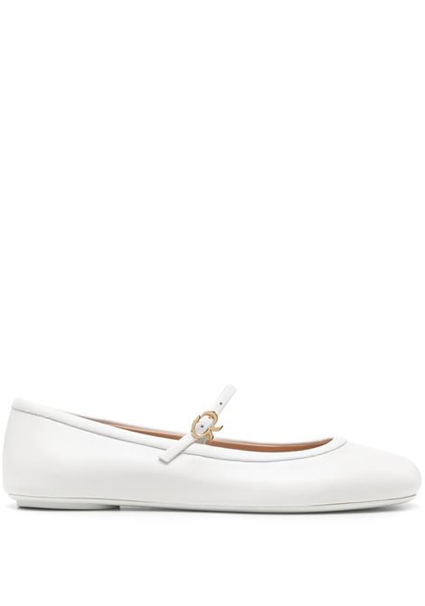 GIANVITO ROSSI Ballerine Flat Carla In Nappa Bianca - GIANVITO ROSSI