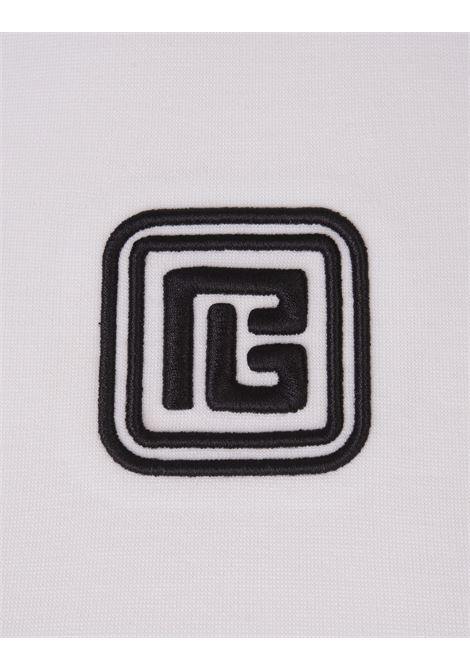 BALMAIN Canotta Bianca Con Ricamo Rétro PB - BALMAIN