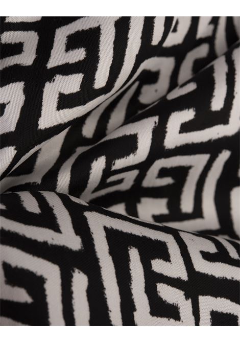 BALMAIN Shorts Neri Con Motivo Monogramma - BALMAIN