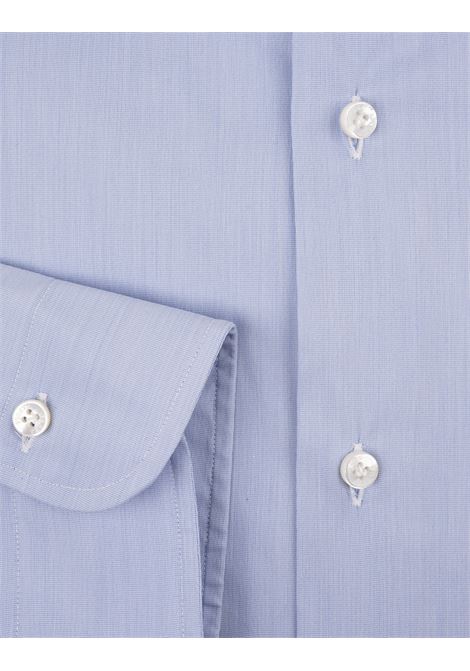 BARBA Camicia In Misto Cotone Azzurro - BARBA