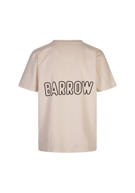 BARROW T-Shirt Bianca Con Stampa Flock - BARROW