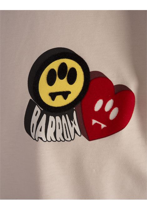 BARROW T-Shirt Bianca Con Stampa Flock - BARROW