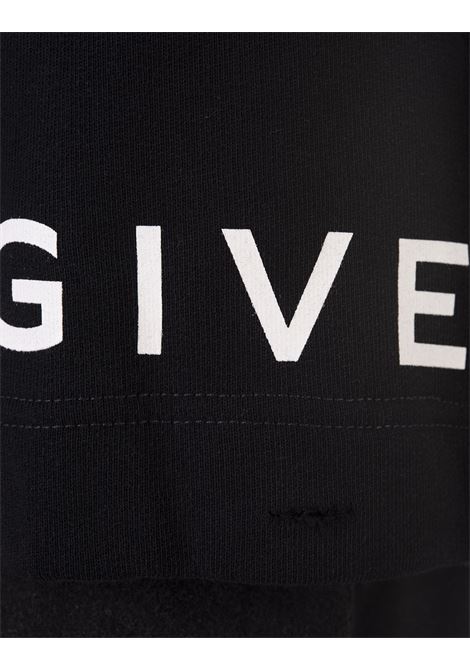 GIVENCHY Bermuda Sportivi Destroyed Neri Con Logo - GIVENCHY