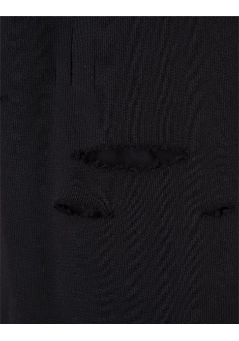 GIVENCHY Bermuda Sportivi Destroyed Neri Con Logo - GIVENCHY