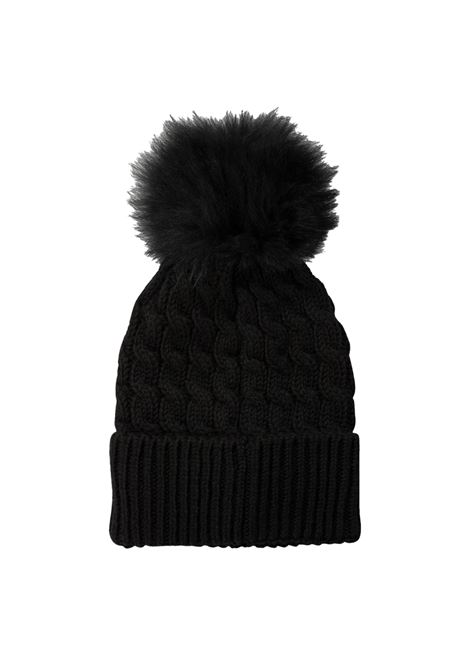 MONCLER GRENOBLE Berretto In Lana A Trecce Nero Con Pompon - MONCLER GRENOBLE