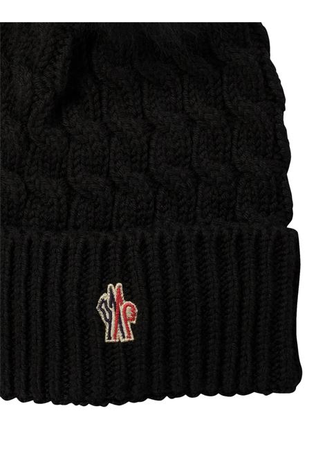 MONCLER GRENOBLE Berretto In Lana A Trecce Nero Con Pompon - MONCLER GRENOBLE