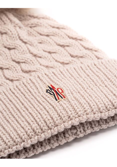 MONCLER GRENOBLE Berretto In Lana A Trecce Rosa Con Pompon - MONCLER GRENOBLE