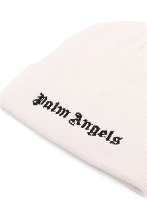PALM ANGELS Berretto In Lana Nero Con Logo Bianco - PALM ANGELS