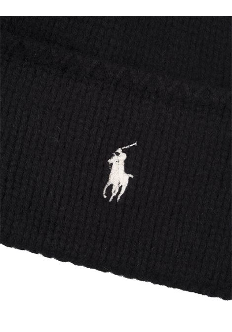 RALPH LAUREN Berretto Polo Pony In Lana Nera - RALPH LAUREN