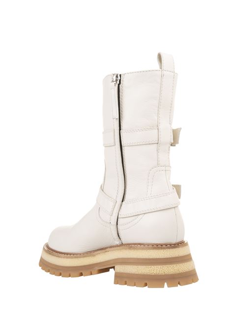 ERMANNO SCERVINO Biker In Pelle Bianca Con Cinturini - ERMANNO SCERVINO