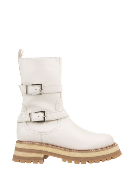 ERMANNO SCERVINO Biker In Pelle Bianca Con Cinturini - ERMANNO SCERVINO