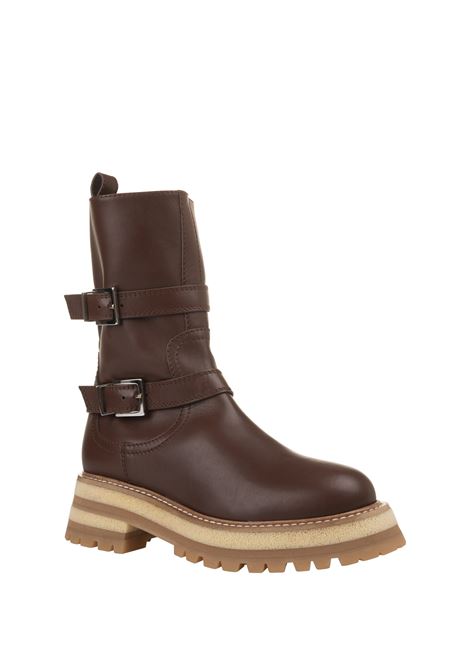 ERMANNO SCERVINO Biker In Pelle Marrone Scuro Con Cinturini - ERMANNO SCERVINO