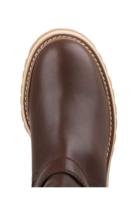 ERMANNO SCERVINO Biker In Pelle Marrone Scuro Con Cinturini - ERMANNO SCERVINO