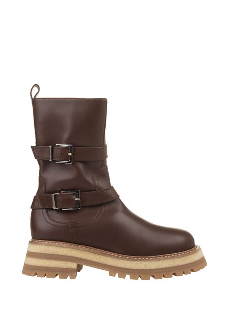 ERMANNO SCERVINO Biker In Pelle Marrone Scuro Con Cinturini - ERMANNO SCERVINO