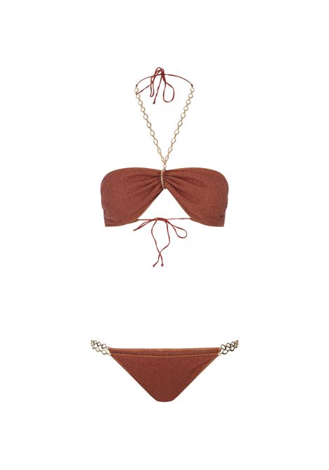 OSEREE Bikini Lumière O Chain Bandeau Arancione - OSEREE