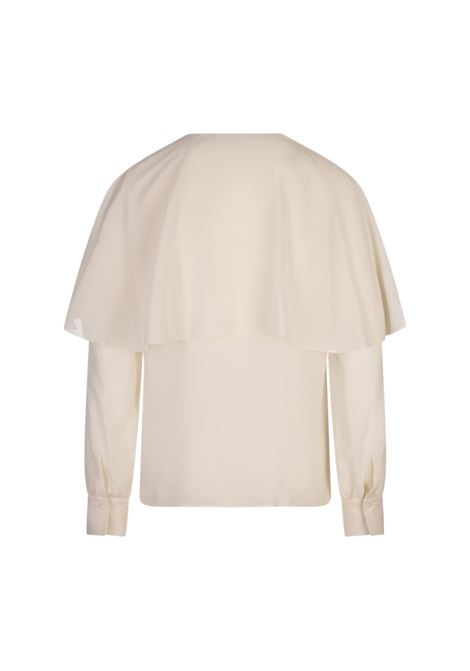CHLOÉ Blusa Con Mantella In Georgette Di Seta Clay Pink - CHLOÉ