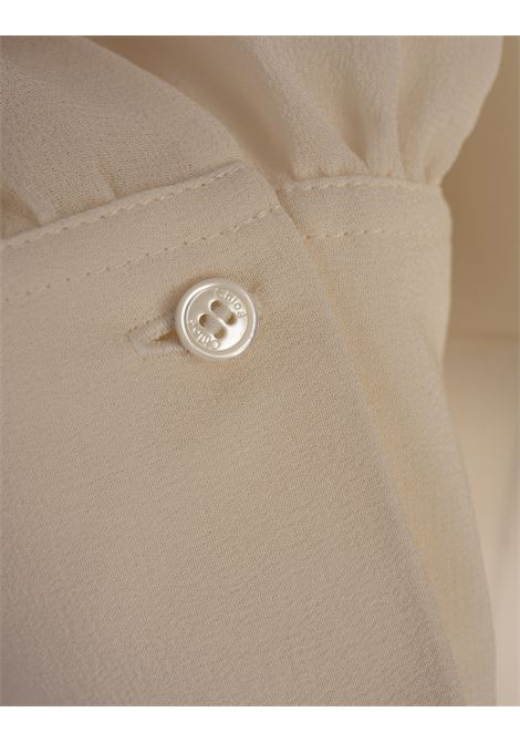 CHLOÉ Blusa Con Mantella In Georgette Di Seta Clay Pink - CHLOÉ