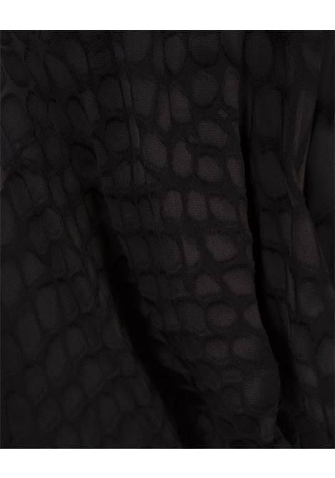 BLUMARINE Blusa Devoré Incrociata Nera Con Sciarpa - BLUMARINE