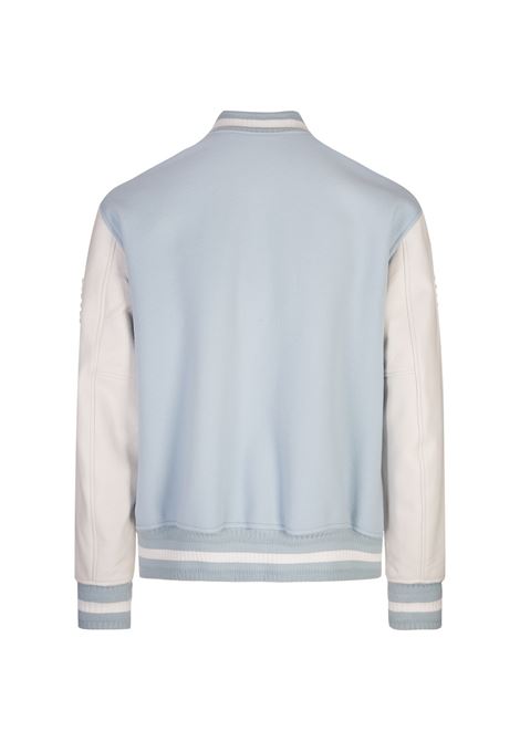 GIVENCHY Bomber GIVENCHY Bianco E Azzurro In Lana E Pelle - GIVENCHY