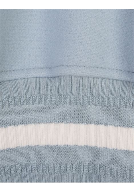 GIVENCHY Bomber GIVENCHY Bianco E Azzurro In Lana E Pelle - GIVENCHY