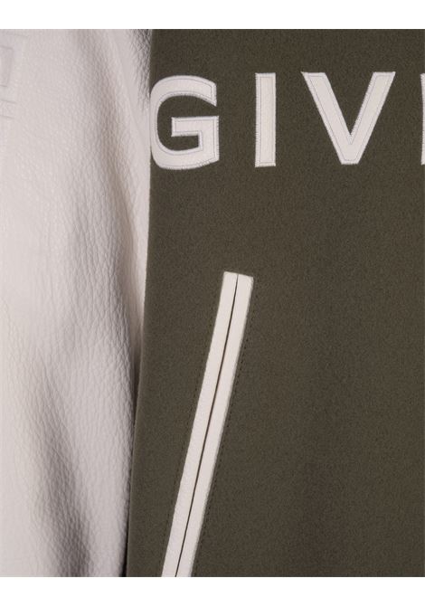 GIVENCHY Bomber GIVENCHY Khaki E Bianco In Lana E Pelle - GIVENCHY