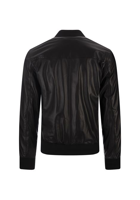 PHILIPP PLEIN Bomber In Pelle Nera Con PP Hexagon - PHILIPP PLEIN