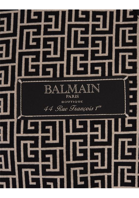 BALMAIN Bomber In Tessuto Monogram Avorio E Nero - BALMAIN