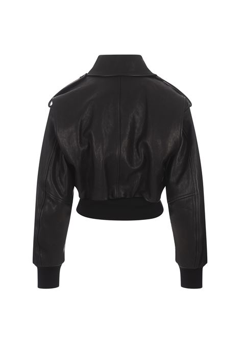 ALEXANDER MCQUEEN Bomber Modello Aviatore Corto In Nero - ALEXANDER MCQUEEN