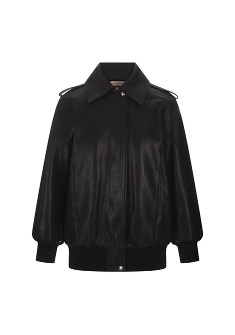 ALEXANDER MCQUEEN Bomber Modello Aviatore Oversize in Nero - ALEXANDER MCQUEEN