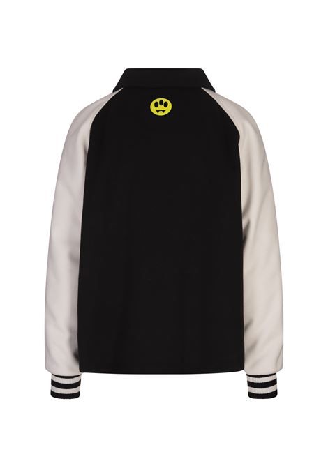 BARROW Bomber Nero E Bianco Con Smile E Logo Lettering - BARROW