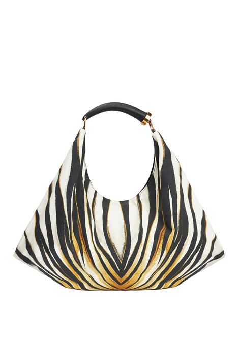 ROBERTO CAVALLI Borsa a Mano Grande in Tela - ROBERTO CAVALLI
