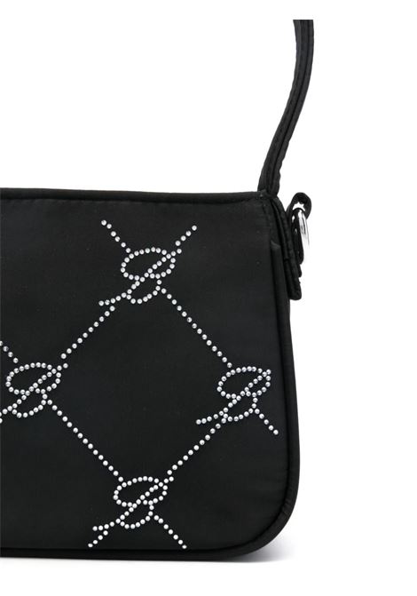 MISS BLUMARINE KIDS Borsa A Mano Nera Con Motivo Monogram Di Strass - MISS BLUMARINE KIDS
