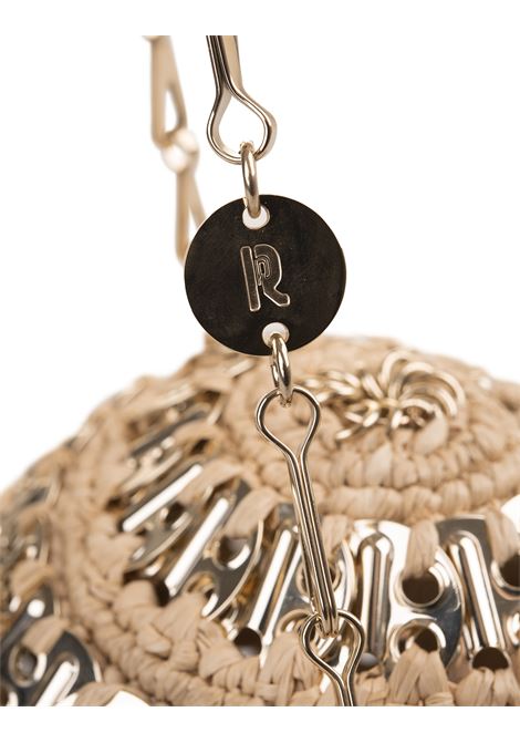 RABANNE Borsa A Spalla 1969 Ball In Rafia E Metallo - RABANNE