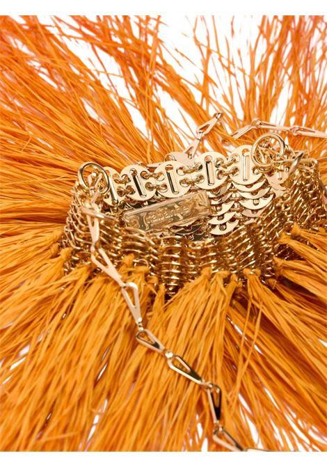 RABANNE Borsa A Spalla Nano Iconic 1969 Oro Con Frange Arancioni - RABANNE