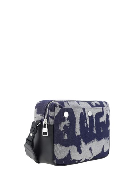 ALEXANDER MCQUEEN Borsa A Tracolla In Denim McQueen Graffiti Indaco - ALEXANDER MCQUEEN