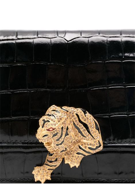 ROBERTO CAVALLI Borsa A Tracolla In Pelle Goffrata Coccodrillo Con Tigre Gioiello - ROBERTO CAVALLI