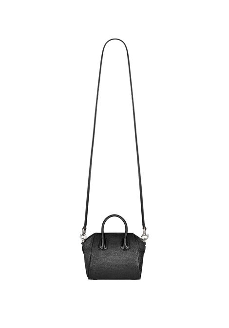 GIVENCHY Borsa Antigona Micro In Satin Nero Con Strass - GIVENCHY