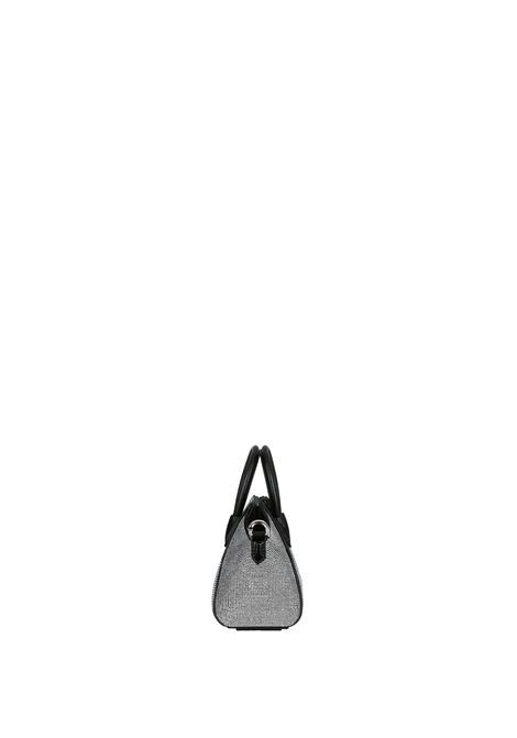 GIVENCHY Borsa Antigona Micro In Satin Nero Con Strass - GIVENCHY