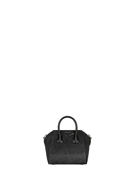GIVENCHY Borsa Antigona Micro In Satin Nero Con Strass - GIVENCHY