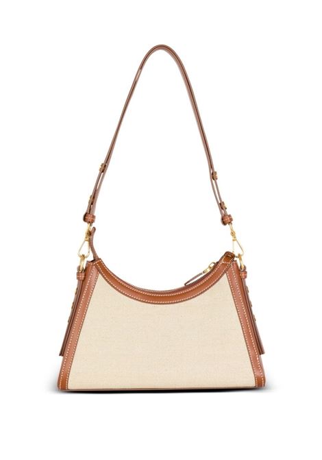 BALMAIN Borsa B-Buzz Hobo Beige In Tela E Pelle - BALMAIN