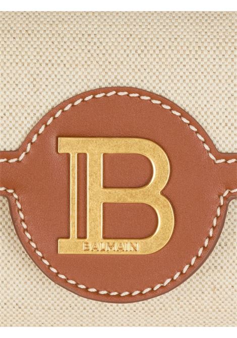 BALMAIN Borsa B-Buzz Hobo Beige In Tela E Pelle - BALMAIN
