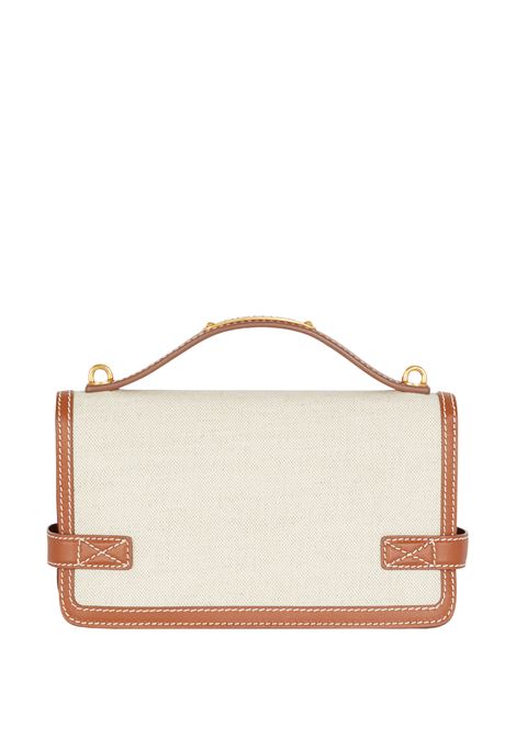 BALMAIN Borsa B-Buzz In Tela E Pelle Marrone Chiaro - BALMAIN
