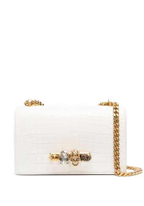 ALEXANDER MCQUEEN Borsa Jewelled Satchel Avorio Scuro e Oro - ALEXANDER MCQUEEN