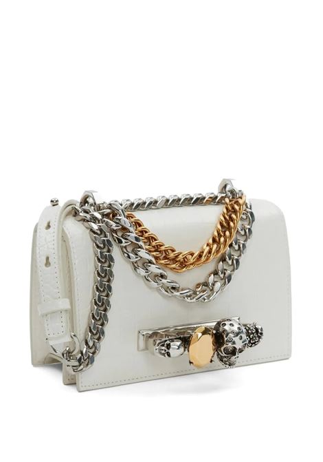 ALEXANDER MCQUEEN Borsa Jewelled Satchel Mini Avorio Con Catena - ALEXANDER MCQUEEN