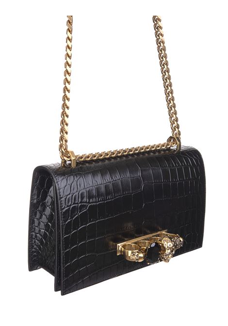 ALEXANDER MCQUEEN Borsa Jewelled Satchel Nera E Oro - ALEXANDER MCQUEEN