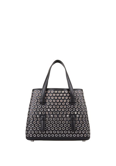 ALAIA Borsa Mina 20 In Pelle Nera Con Borchie - ALAIA
